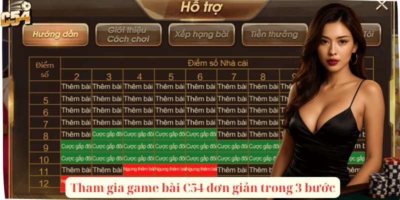Tham gia game bài C54 đơn giản trong 3 bước