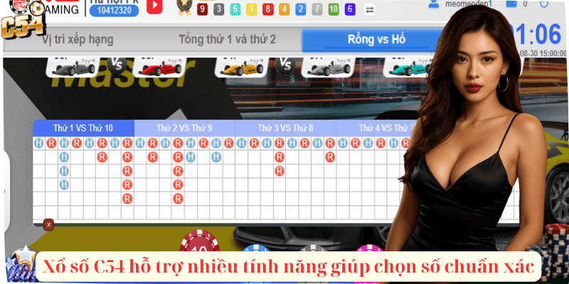 Xổ số C54 hỗ trợ nhiều tính năng giúp chọn số chuẩn xác